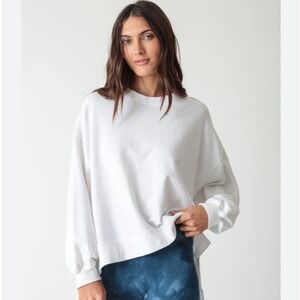 Electric & Rose Neil Sweatshirt Mock Neck in Cloud White Time To Live Size Small